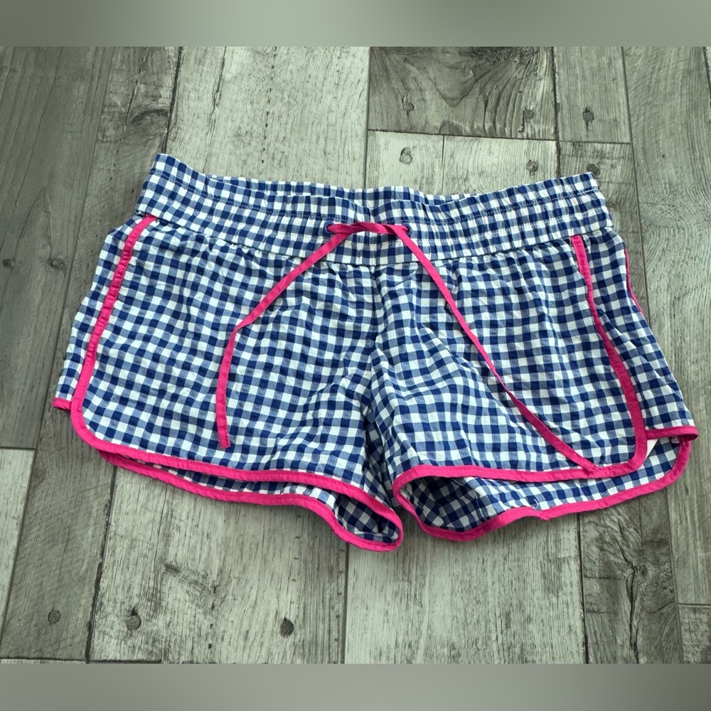 Vineyard Vines Blue/White Gingham Fishing Board Shorts XS